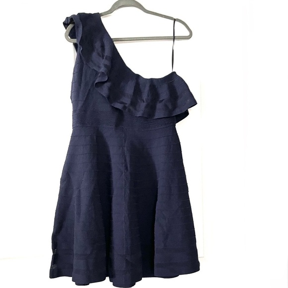 Ted Baker Navy Streena One-shoulder Knit Dress - Picture 5 of 9